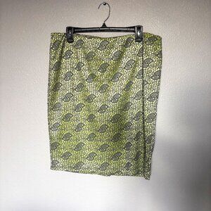 Mossimo XL lime green and grey embroidered skirt.
